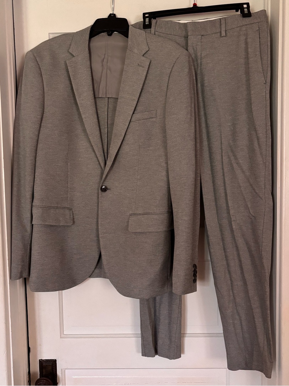 H&M Slim Fit Light Gray Men's Two-Piece Suit Jacket & Trousers